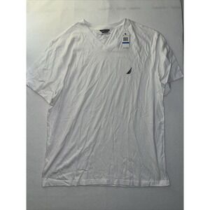 NWT Nautica 100% Cotton White V-Neck‎ T-Shirt Big and Tall Size 1XL